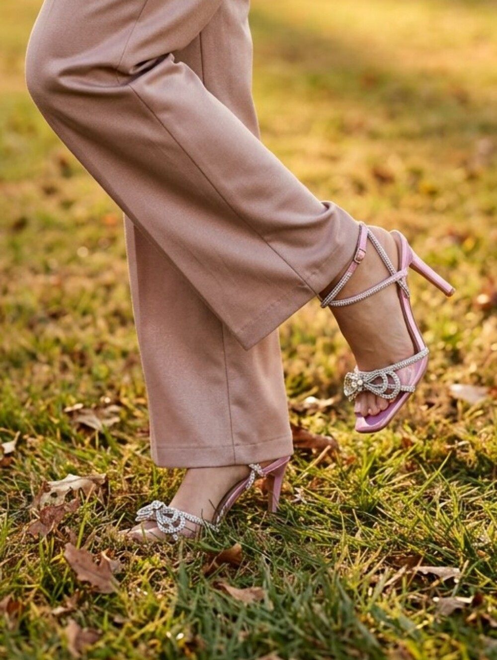 Dreamer's Pink and Silver Strappy Heels